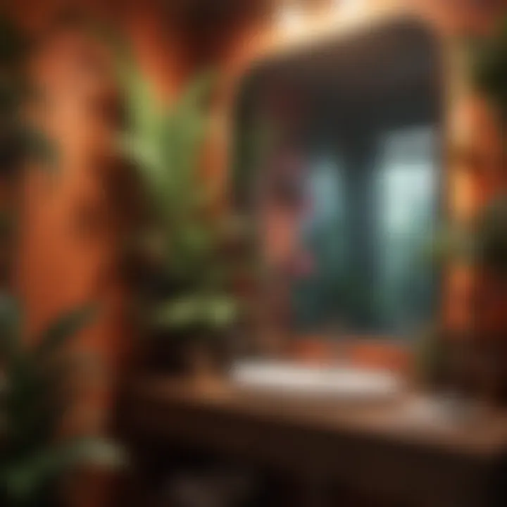 Vibrant Tropical Themes to Uplift Mood A vibrant tropical-themed bathroom that utilizes bright colors to uplift the ambiance.