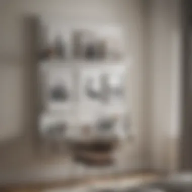 Strategically placed hanging wall organizer for small bedroom essentials