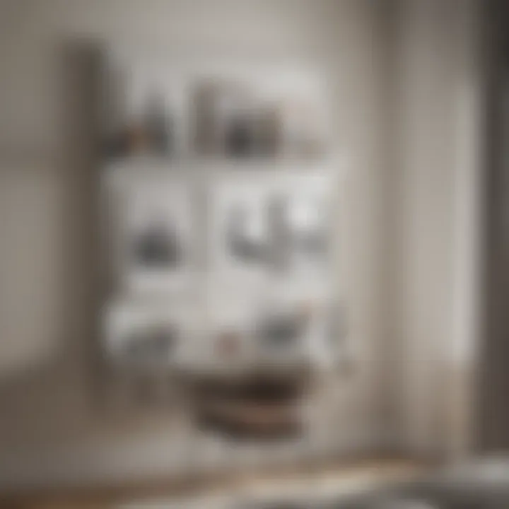 Strategically placed hanging wall organizer for small bedroom essentials
