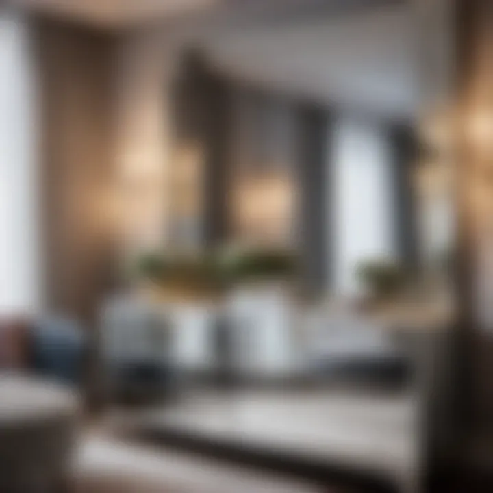 Strategically placed mirrored furniture