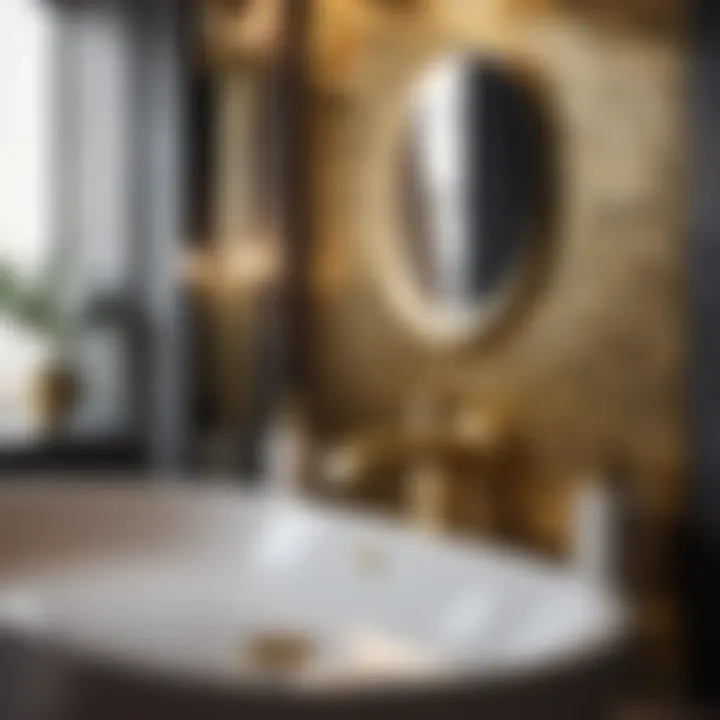 Striking Brass Accents for Contemporary Bathroom