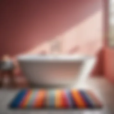 Bold and Vibrant Hues Striped Bath Mat in Vibrant Colors