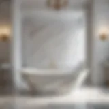Elegant marble bathtub in a spacious master bathroom