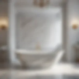 Elegant marble bathtub in a spacious master bathroom