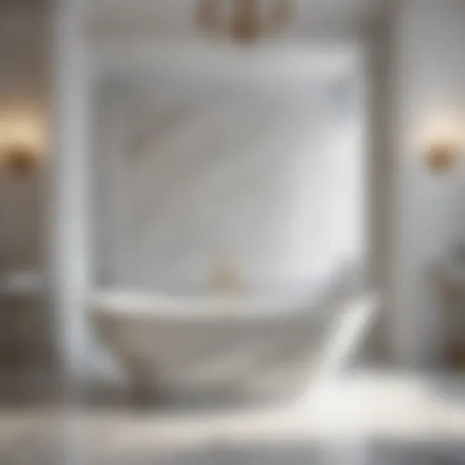Elegant marble bathtub in a spacious master bathroom