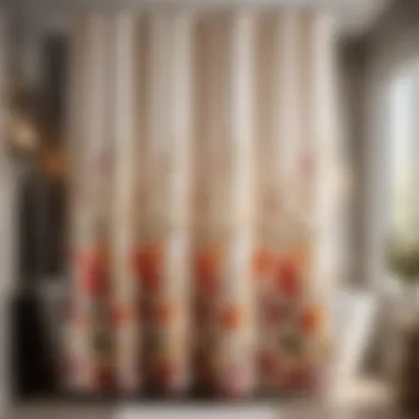 Elegant floral shower curtain in a luxurious bathroom