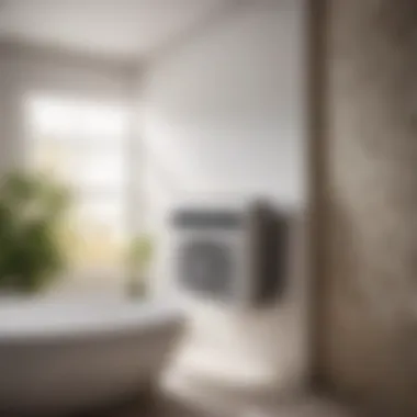 Efficient Cooling Solution for Bathroom Comfort Close-up of air conditioner unit in a stylish bathroom