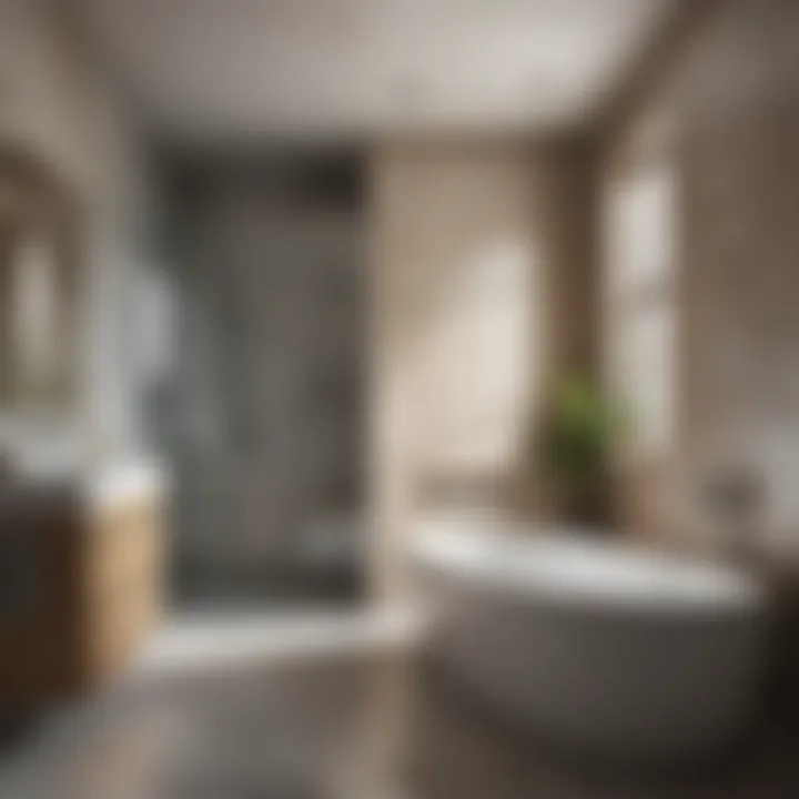 Stylish bathroom space highlighting the integration of bathing solutions