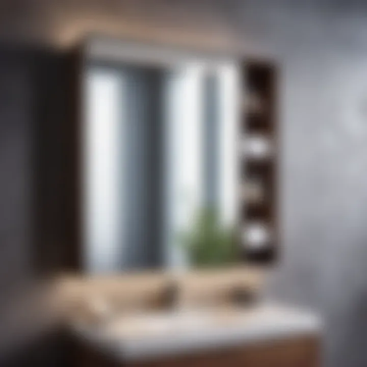 Stylish bathroom cabinet maximizing space with mirrored doors