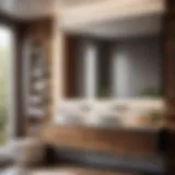 Stylish bathroom interior with modern medicine cabinet