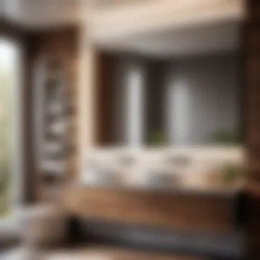 Stylish bathroom interior with modern medicine cabinet