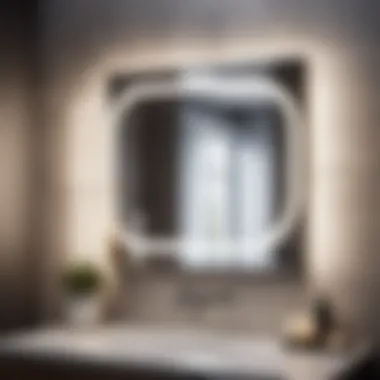 Stylish 16 Inch Wide Bathroom Mirror Creating Illusion of Depth