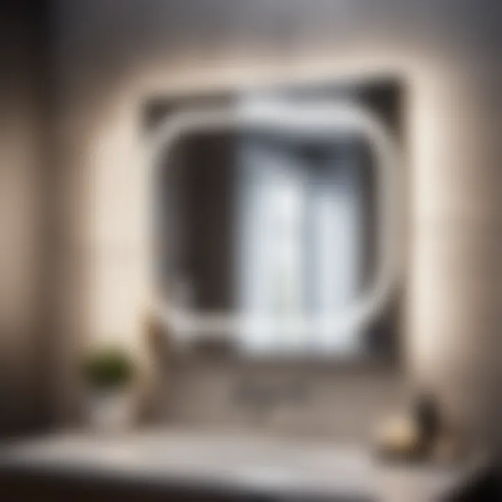 Stylish 16 Inch Wide Bathroom Mirror Creating Illusion of Depth