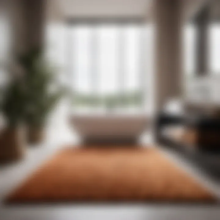 Minimalist Chic Stylish bathroom rug enhancing the aesthetics of a minimalist bathroom