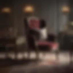 Elegant velvet bedroom chair in opulent setting