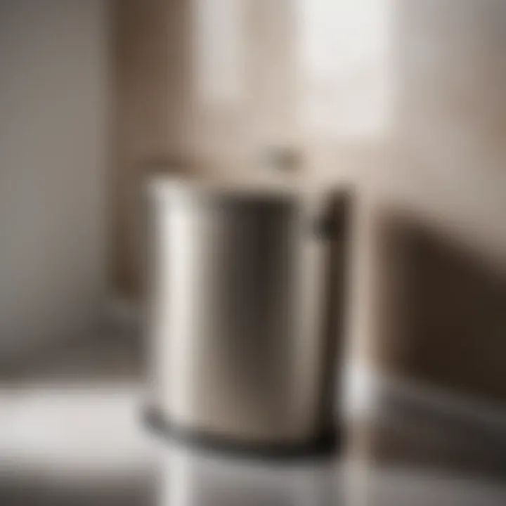 Stylish Decor Enhancement Brushed nickel bathroom garbage can enhancing bathroom decor with style