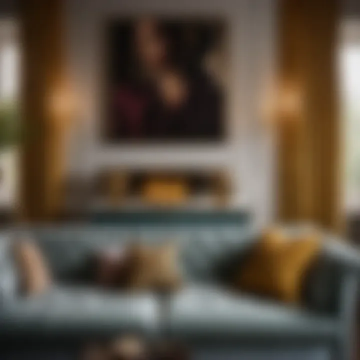 Chic Accents Stylish cushions arranged on a modern sofa in a guest room