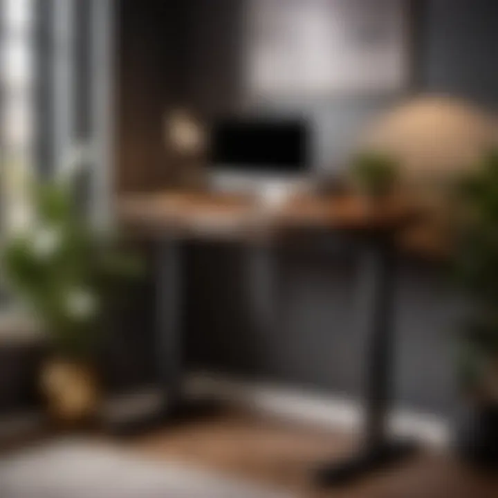 A stylish electric standing desk with customizable workspace options
