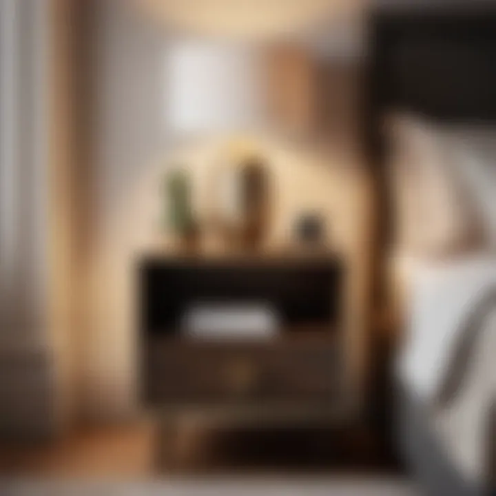 Stylish Foundstone Nightstand in Bedroom Interior