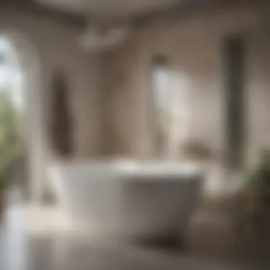 Stylish freestanding bath with integrated shower system