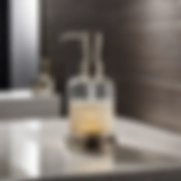 Functional and stylish brushed nickel soap dispenser for a modern and hygienic bathroom