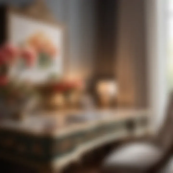 Floral Elegance Desk Elegantly designed home office desk with floral motif