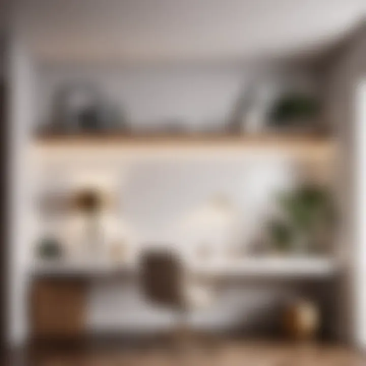 Minimalist Wall Shelving Sophisticated home office wall shelving with minimalist decor