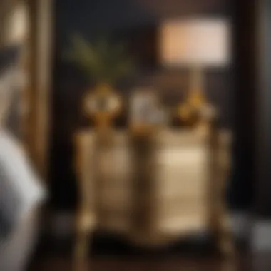 Classy Gold Accent Nightstand Stylish Gold Accent Nightstand with Decor