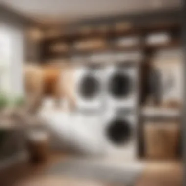 Stylish laundry room decor with shelves