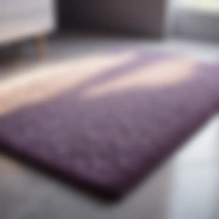 Geometric Elegance Stylish light purple bathroom rug with geometric patterns