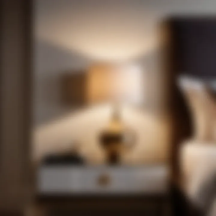Stylish Nightstand and Lighting in Elegant Bedroom Setting