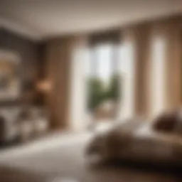 Elegant drapes framing bedroom patio doors
