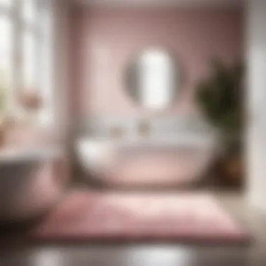 Minimalist Chic in Bathroom Decor Stylish soft pink rug complementing minimalist bathroom