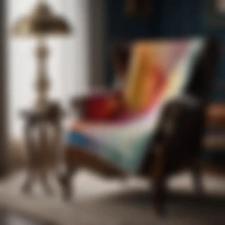 Sophisticated Quilt Arrangement on Chair Stylish quilt folded neatly on a chair