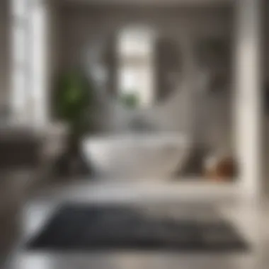 Enhance Your Bathroom with Sleek Design Sleek and stylish reversible contour rug in minimalistic bathroom