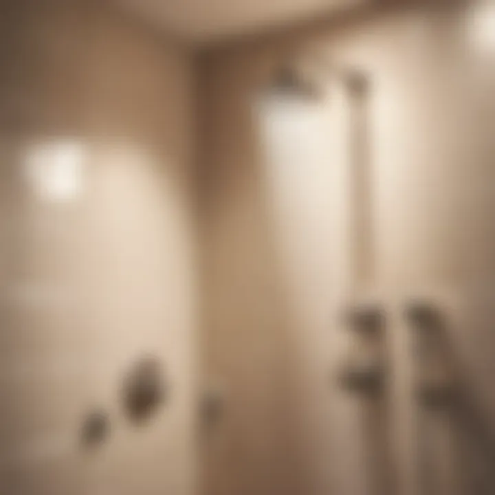 Stylish satin nickel bathroom light fixtures enhancing shower area