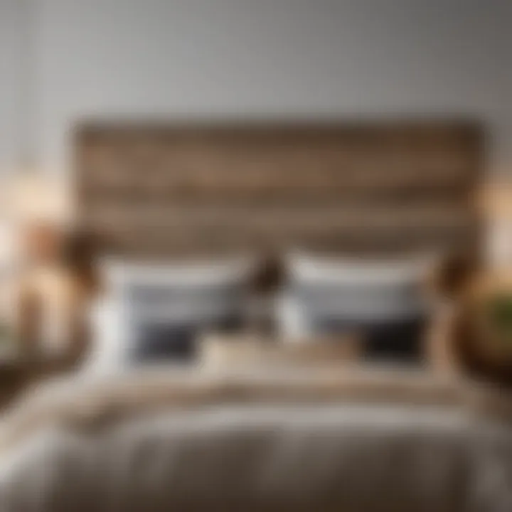 Chic Shiplap Headboard in Rustic Bedroom Setting Stylish shiplap headboard in a rustic bedroom