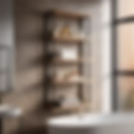 Stylish Standing Shelf in Small Bathroom