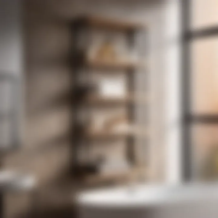 Stylish Standing Shelf in Small Bathroom