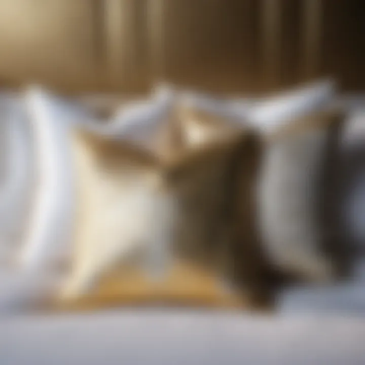 Stylish White and Gold Accent Pillows