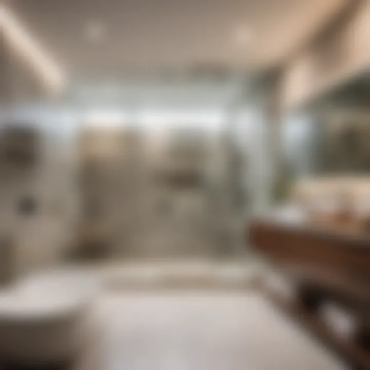 Contemporary bathroom with a glass-enclosed shower and minimalist fixtures