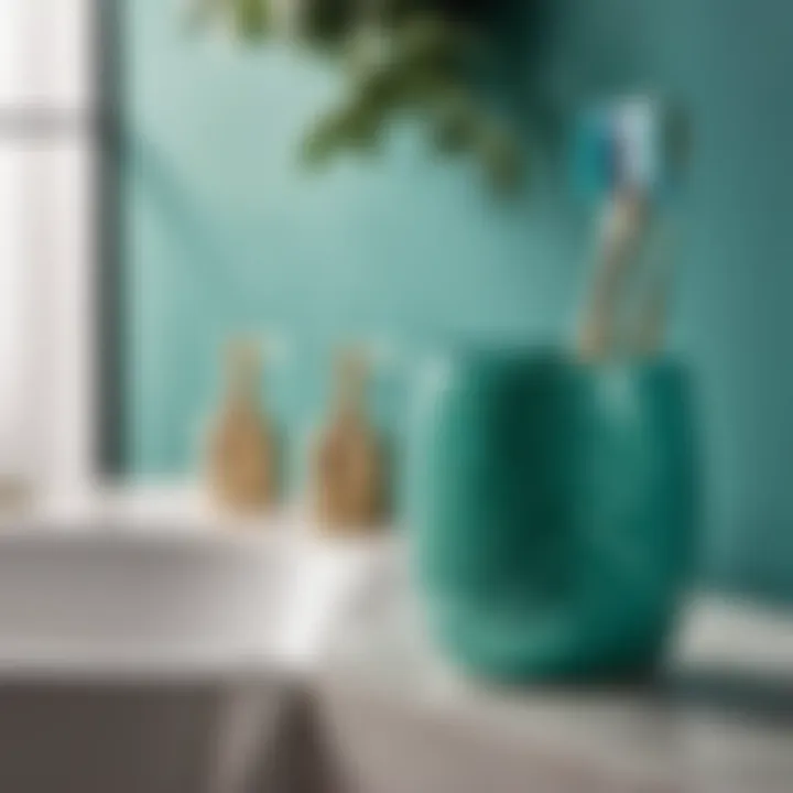 Elegant Teal Green Ceramic Toothbrush Holder Design Teal Green Ceramic Toothbrush Holder