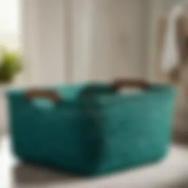 Chic Teal Green Woven Basket Storage Solution Teal Green Woven Basket Storage