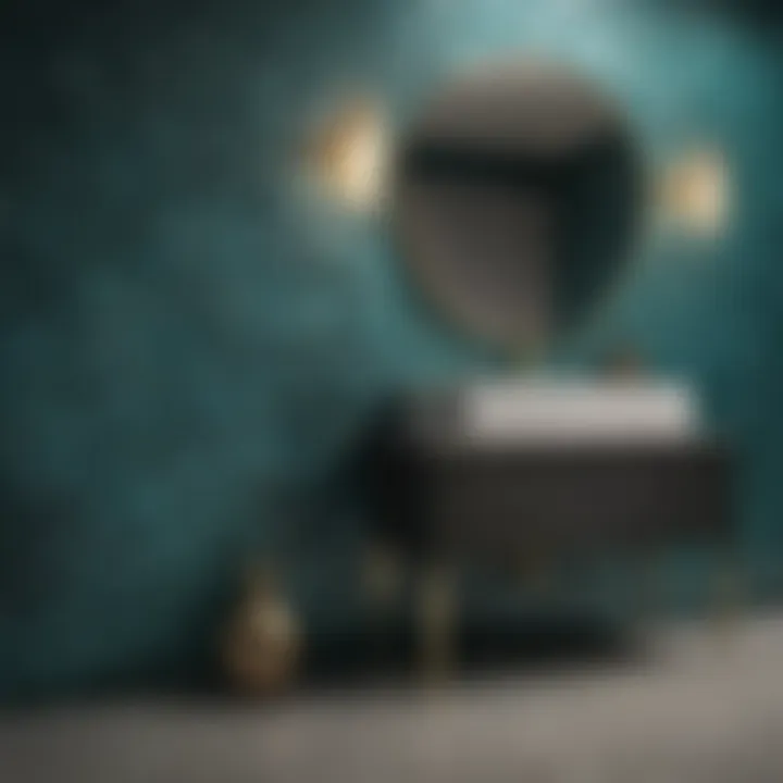Luxurious teal mosaic tiles creating a mesmerizing bathroom wall