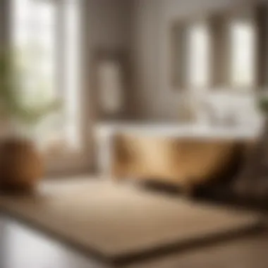 Textured Jute Rug Enhancing Bathroom Aesthetics Textured Jute Rug Enhancing Bathroom Aesthetics