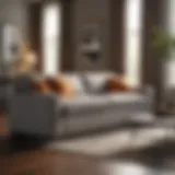Elegant sleeper sofa showcasing Tempur-Pedic mattress
