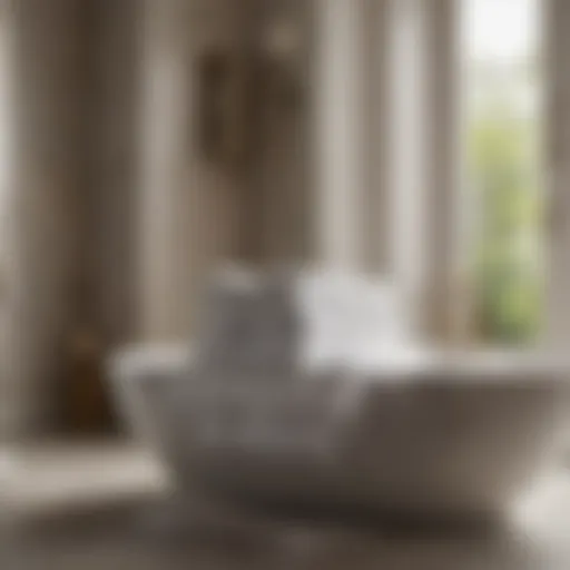 Luxurious bath towels displayed elegantly