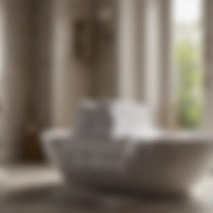Luxurious bath towels displayed elegantly