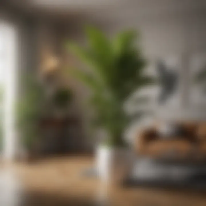 Lush indoor plants displayed in a modern living room setting