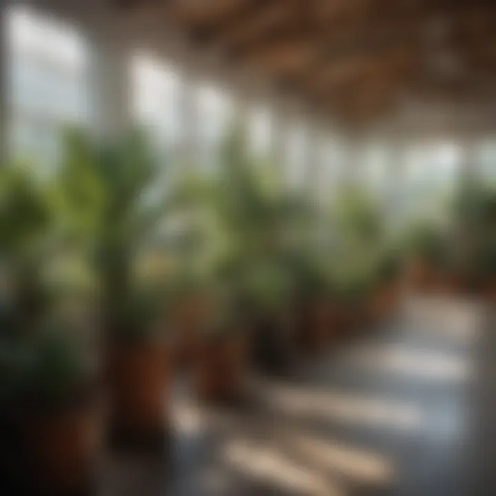 A beautiful nursery showcasing a variety of large plants for sale